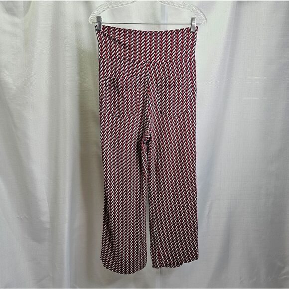 CAbi Red and Blue Kelly Geometric Print Wide Leg Jersey Knit Pant Size Small - Picture 9 of 12